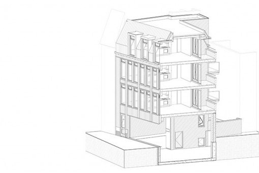 BIM model van de 3 appartementen met parkeerkelder in de Bitterstraat te Zwolle
